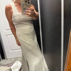 VTG Tyler Boe Black and White Linen Maxi Dress